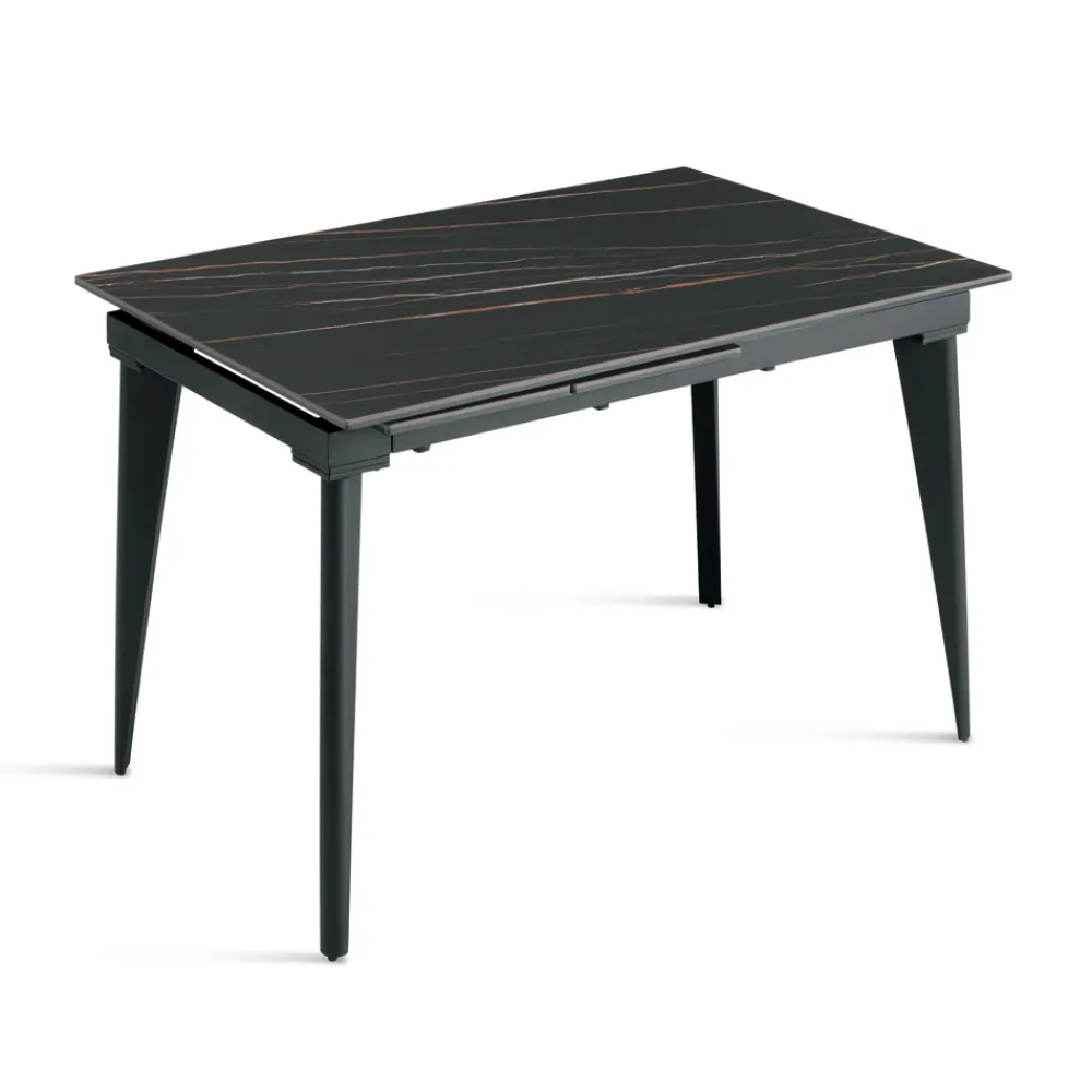 Viadurini Living Ausziehbare Esstische-Ausziehbarer Tisch bis 180 cm Teleskop aus Metall und Feinsteinzeug - Achille