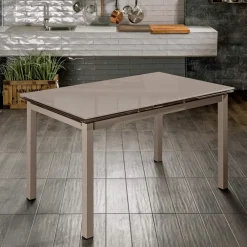 Viadurini Living Ausziehbare Esstische-Ausziehbarer Tisch bis 170 cm mit Glasplatte und Metallgestell – Apple