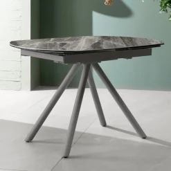 Viadurini Living Ausziehbare Esstische-Ausziehbarer Tisch bis 180 cm aus Keramik auf Glas und Metall – Lozzolo