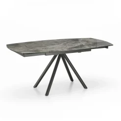 Viadurini Living Ausziehbare Esstische-Ausziehbarer Tisch bis 180 cm aus Keramik auf Glas und Metall – Lozzolo