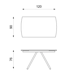 Viadurini Living Ausziehbare Esstische-Ausziehbarer Tisch bis 180 cm aus Keramik auf Glas und Metall – Lozzolo