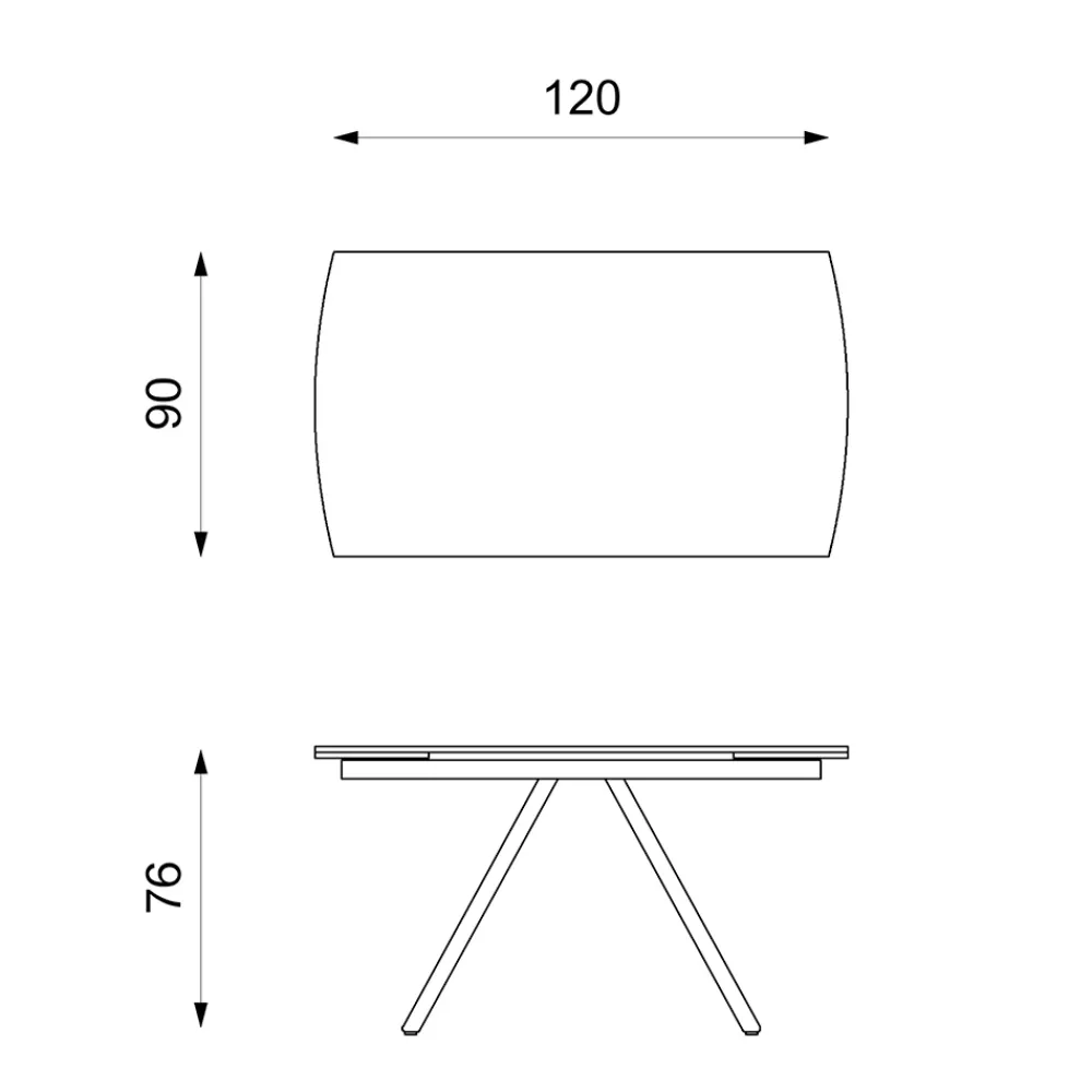 Viadurini Living Ausziehbare Esstische-Ausziehbarer Tisch bis 180 cm aus Keramik auf Glas und Metall – Lozzolo