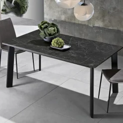 Viadurini Living Ausziehbare Esstische-Ausziehbarer Tisch bis 220 cm mit Gestell aus Graphit-Buche Made in Italy - Toles