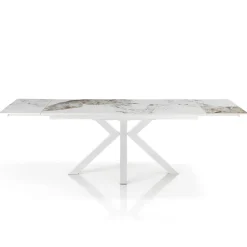 Viadurini Living Ausziehbare Esstische-Ausziehbarer Tisch bis 240 cm aus Keramik mit poliertem Onyxmarmor-Finish - Piedmont