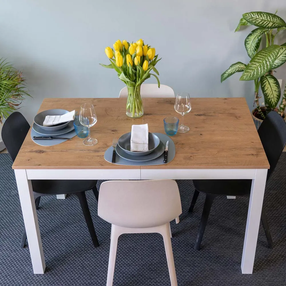 Viadurini Living Ausziehbare Esstische-Ausziehbarer Tisch bis 210 cm aus Melamin und Massivholz Made in Italy - Gustavo