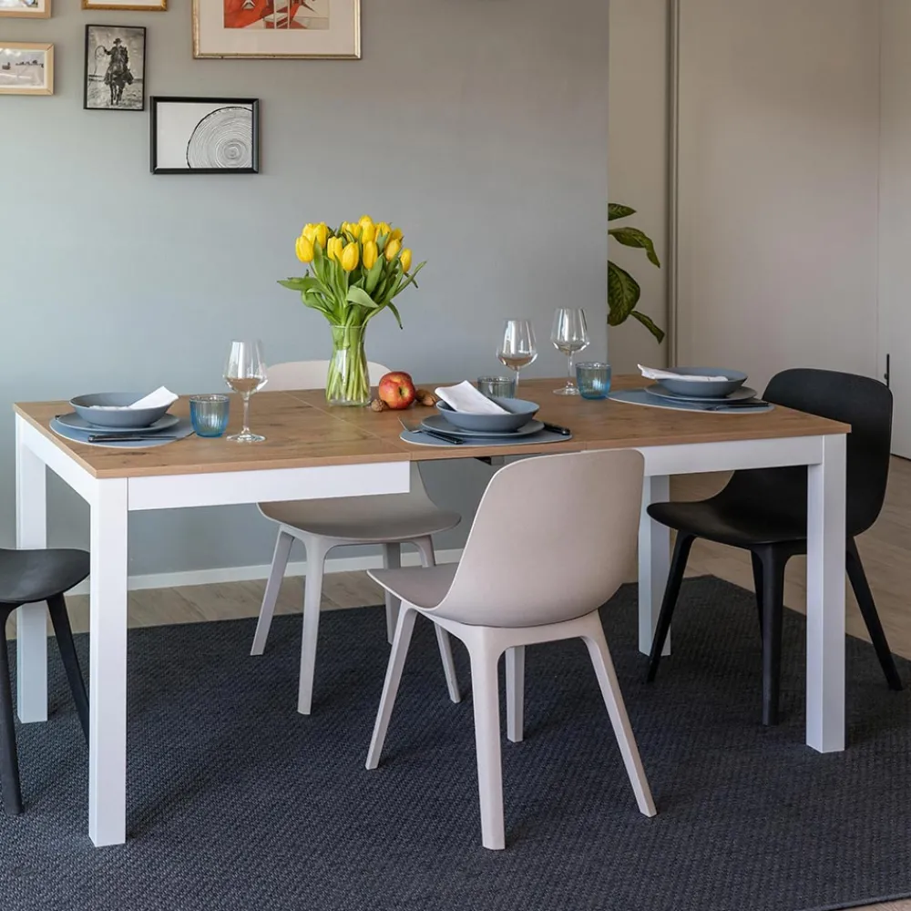 Viadurini Living Ausziehbare Esstische-Ausziehbarer Tisch bis 210 cm aus Melamin und Massivholz Made in Italy - Gustavo