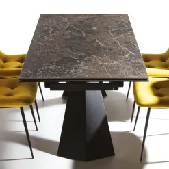 Viadurini Living Ausziehbare Esstische-Ausziehbarer Tisch bis 280 cm aus Stahl und mattem Keramikglas - Viterbo