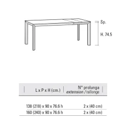 Viadurini Living Ausziehbare Esstische-Ausziehbarer Tisch bis 240 cm Platte aus Laminam Made in Italy - Filiberto