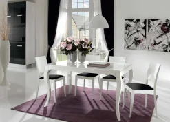 Viadurini Living Esstische Nach Mass|Ausziehbare Esstische-Ausziehbarer Tisch bis 350 cm in glänzend weißer Tanganika-Walnuss - Leomas