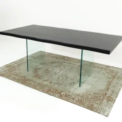 Viadurini Living Ausziehbare Esstische-Ausziehbarer Tisch bis 300 cm aus furniertem Holz und Glas – Tear