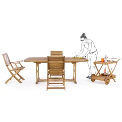 Viadurini in the Garden Gartentische Aus Teakholz-Ausziehbarer Tisch Bis zu 240 cm in Gartenholz, von Design - Roxen