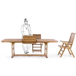 Viadurini in the Garden Gartentische Aus Teakholz-Ausziehbarer Tisch Bis zu 240 cm in Gartenholz, von Design - Roxen