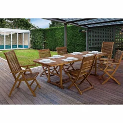 Viadurini in the Garden Gartentische Aus Teakholz-Ausziehbarer Tisch Bis zu 240 cm in Gartenholz, von Design - Roxen