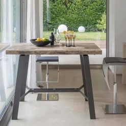 Viadurini Living Ausziehbare Esstische-Ausziehbarer Tisch bis zu 280 cm aus Holz und Metall Made in Italy - Gallotto