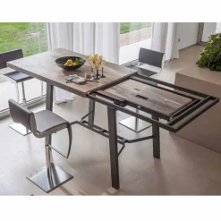 Viadurini Living Ausziehbare Esstische-Ausziehbarer Tisch bis zu 280 cm aus Holz und Metall Made in Italy - Gallotto