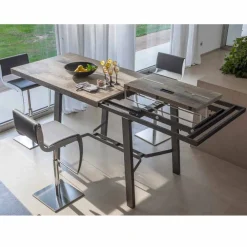 Viadurini Living Ausziehbare Esstische-Ausziehbarer Tisch bis zu 280 cm aus Holz und Metall Made in Italy - Gallotto