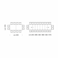 Viadurini Living Ausziehbare Esstische-Ausziehbarer Tisch bis zu 470 cm aus Furnierholz Made in Italy – Gordito