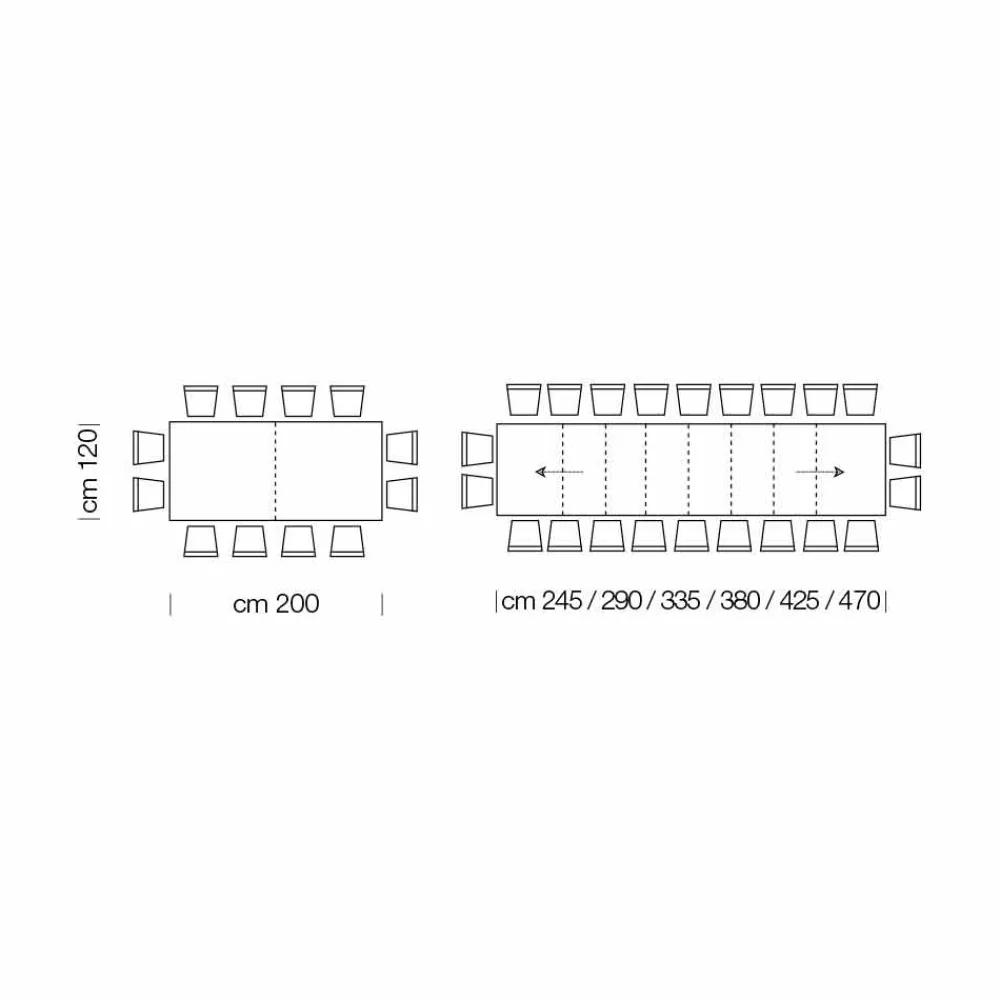 Viadurini Living Ausziehbare Esstische-Ausziehbarer Tisch bis zu 470 cm aus Furnierholz Made in Italy – Gordito