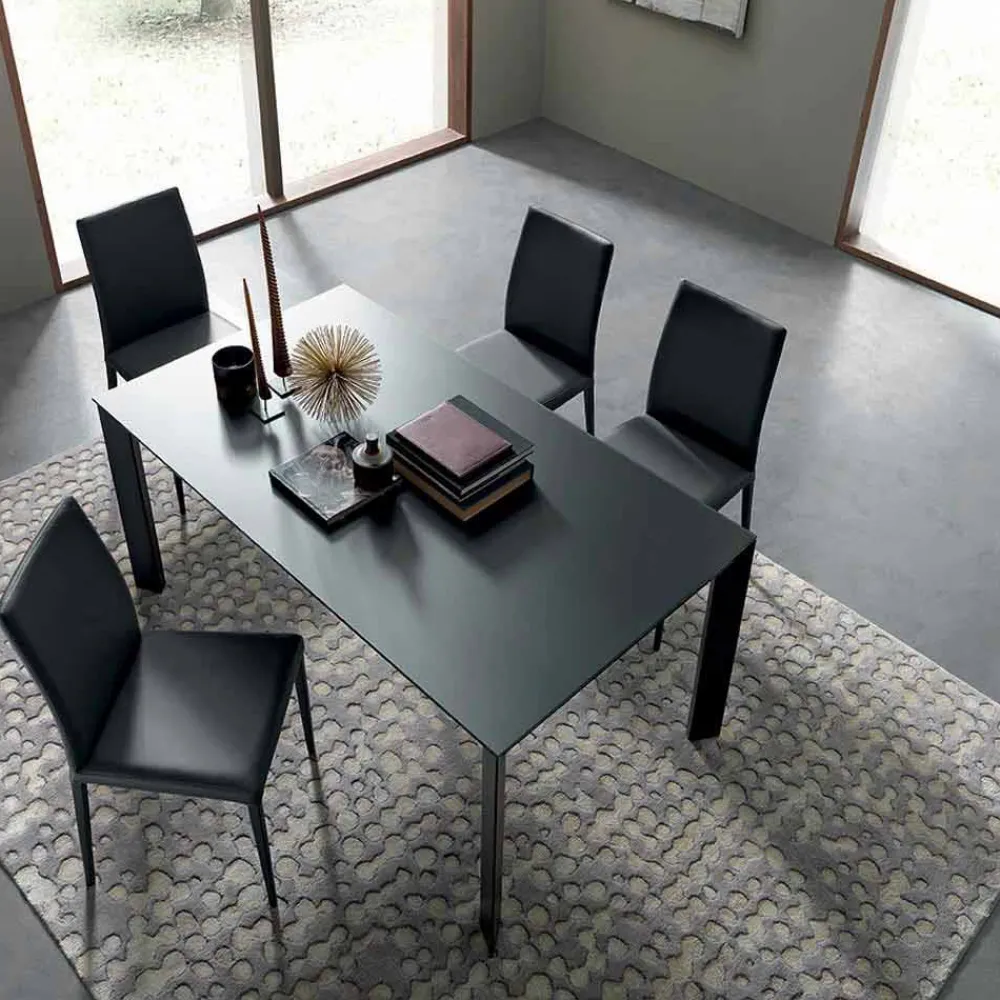 Viadurini Living Ausziehbare Esstische-Ausziehbarer Tisch Bis zu 250 cm mit Glasplatte Made in Italy - Pitagora