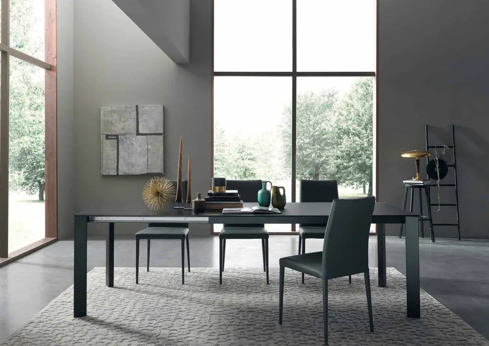 Viadurini Living Ausziehbare Esstische-Ausziehbarer Tisch Bis zu 250 cm mit Glasplatte Made in Italy - Pitagora