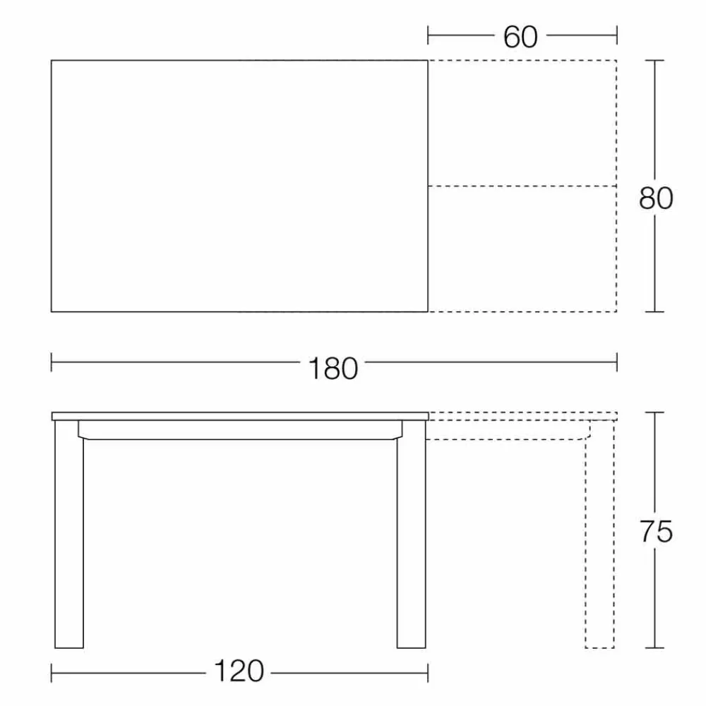 Viadurini Living Ausziehbare Esstische-Ausziehbarer Tisch Bis zu 250 cm mit Glasplatte Made in Italy - Pitagora