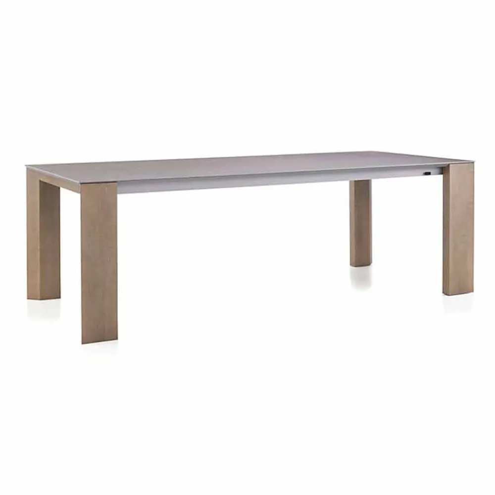 Viadurini Living Ausziehbare Esstische-Ausziehbarer Tisch Bis zu 300 cm in Keramik- und Holzbeinen - Ipanemo