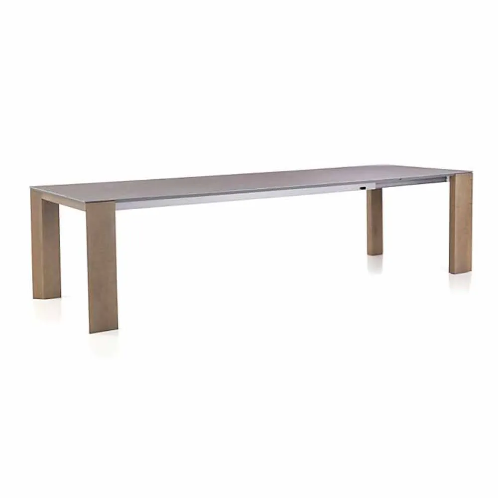 Viadurini Living Ausziehbare Esstische-Ausziehbarer Tisch Bis zu 300 cm in Keramik- und Holzbeinen - Ipanemo