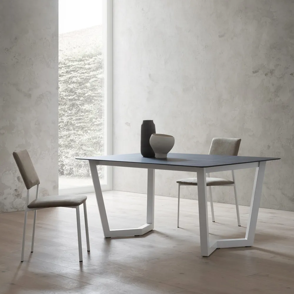 Viadurini Living Ausziehbare Esstische-Ausziehbarer Tisch bis zu 300 cm Platte aus laminiertem HPL Made in Italy - Bastiano