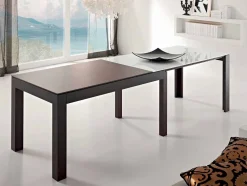 Viadurini Living Esstische Nach Mass|Ausziehbare Esstische-Ausziehbarer Tisch bis zu 270 cm aus Glas und Eschenholz Made in Italy - Homer