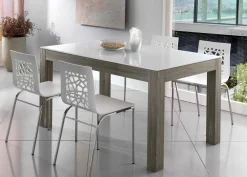 Viadurini Living Esstische Nach Mass|Ausziehbare Esstische-Ausziehbarer Tisch bis zu 270 cm aus Glas und Eschenholz Made in Italy - Homer