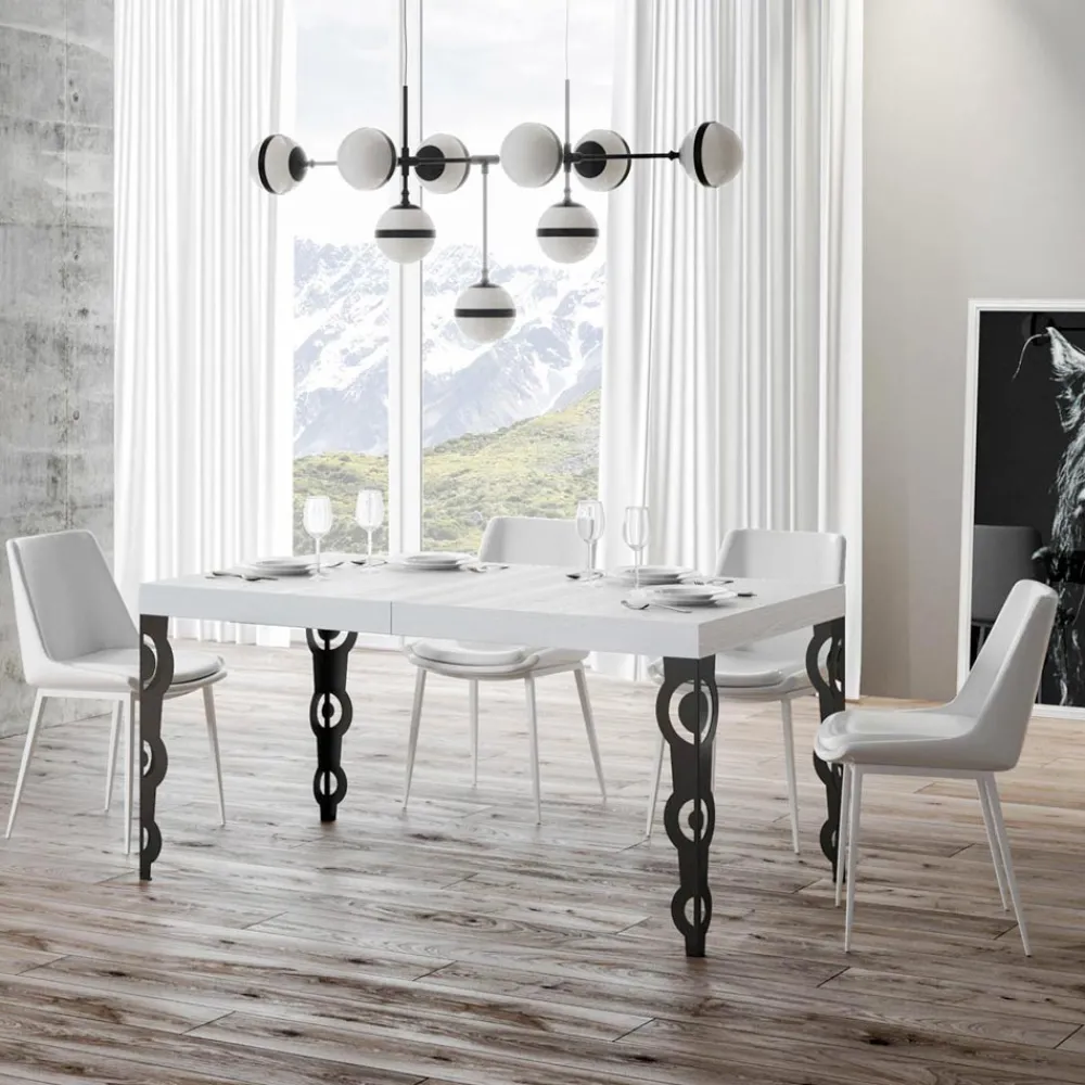 Viadurini Living Ausziehbare Esstische-Ausziehbarer Tisch bis zu 4 m aus Melaminholz und Eisen, hergestellt in Italien – Marella