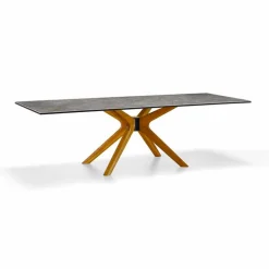 Viadurini Living Ausziehbare Esstische-Ausziehbarer Tisch Bis zu 260 cm in Steinzeug und Holz, Luxus Made in Italy - Malita