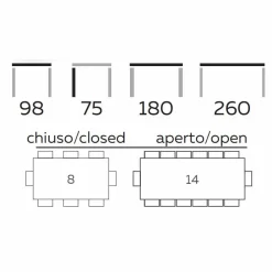 Viadurini Living Ausziehbare Esstische-Ausziehbarer Tisch Bis zu 260 cm in Steinzeug und Holz, Luxus Made in Italy - Malita