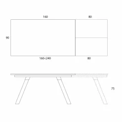 Viadurini Living Ausziehbare Esstische-Ausziehbarer Tisch bis zu 2,8 Meter mit Keramikplatte Made in Italy - Paoluccio