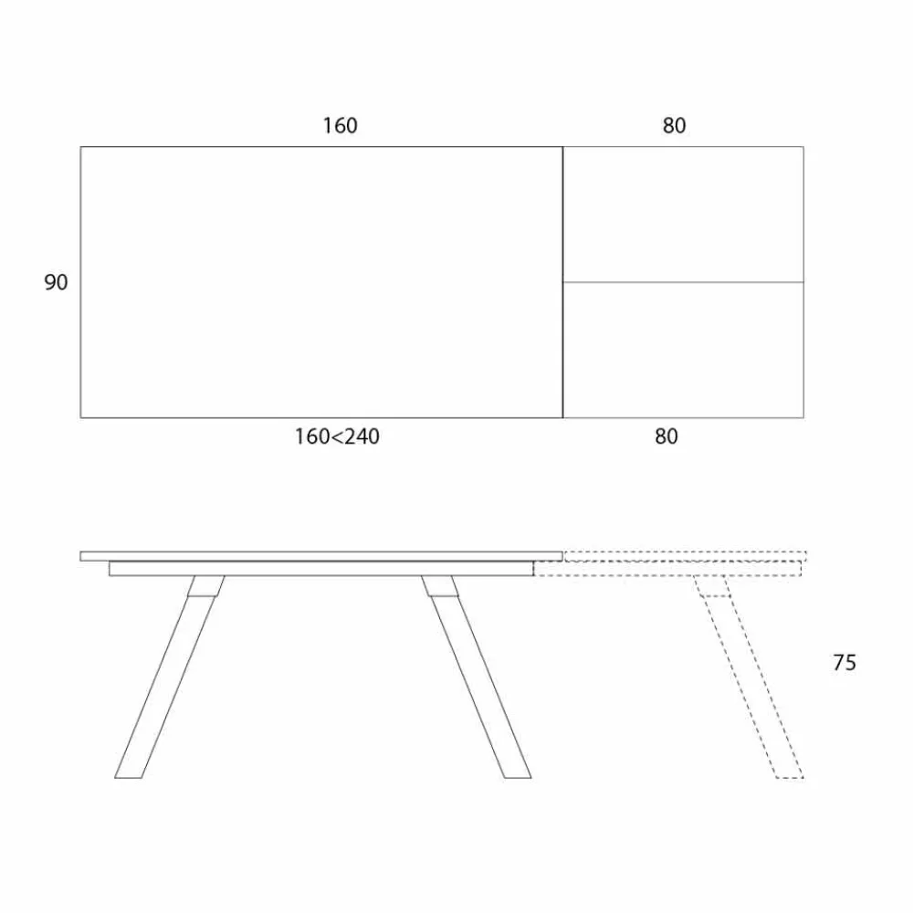 Viadurini Living Ausziehbare Esstische-Ausziehbarer Tisch bis zu 2,8 Meter mit Keramikplatte Made in Italy - Paoluccio