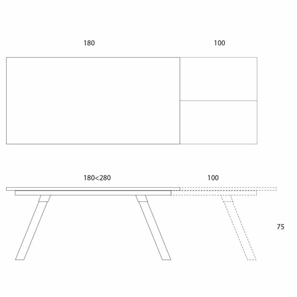 Viadurini Living Ausziehbare Esstische-Ausziehbarer Tisch bis zu 2,8 Meter mit Keramikplatte Made in Italy - Paoluccio