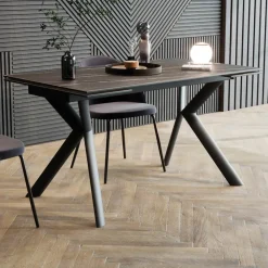 Viadurini Living Ausziehbare Esstische-Ausziehbarer Tisch bis zu 200 cm Metallbasis und Gres-Platte - Norris