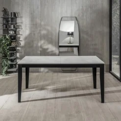 Viadurini Living Ausziehbare Esstische-Ausziehbarer Tisch bis zu 316 cm in Melamin und Metallgestell – Weihrauch