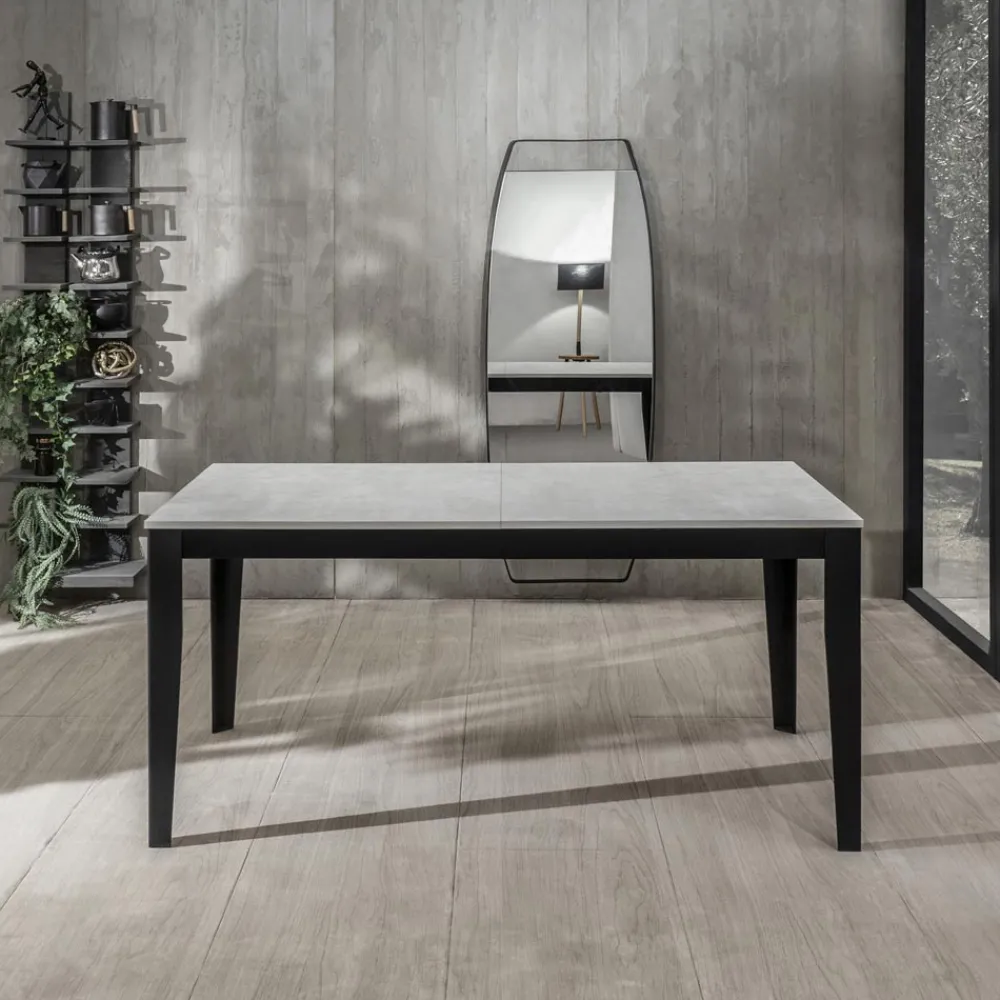 Viadurini Living Ausziehbare Esstische-Ausziehbarer Tisch bis zu 316 cm in Melamin und Metallgestell – Weihrauch