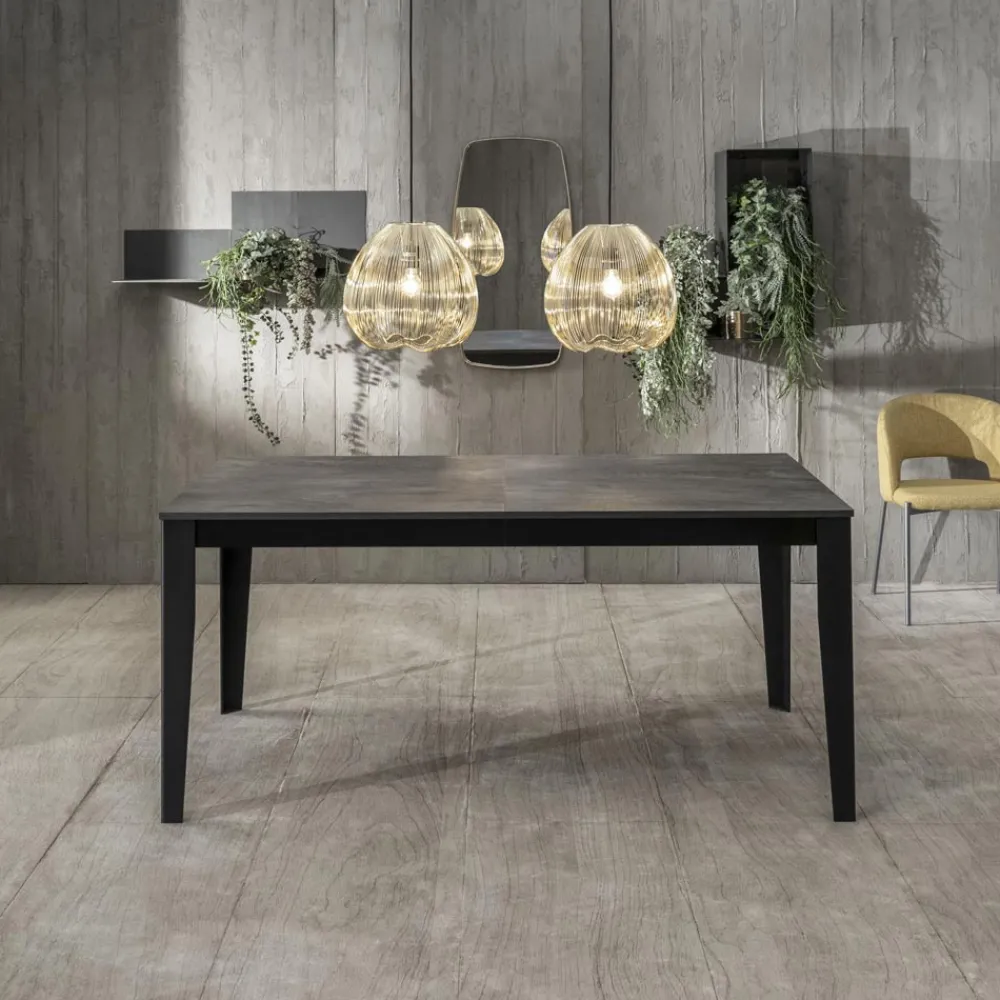 Viadurini Living Ausziehbare Esstische-Ausziehbarer Tisch bis zu 316 cm in Melamin und Metallgestell – Weihrauch