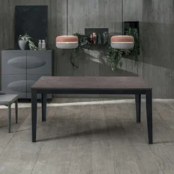 Viadurini Living Ausziehbare Esstische-Ausziehbarer Tisch bis zu 316 cm in Melamin und Metallgestell – Weihrauch