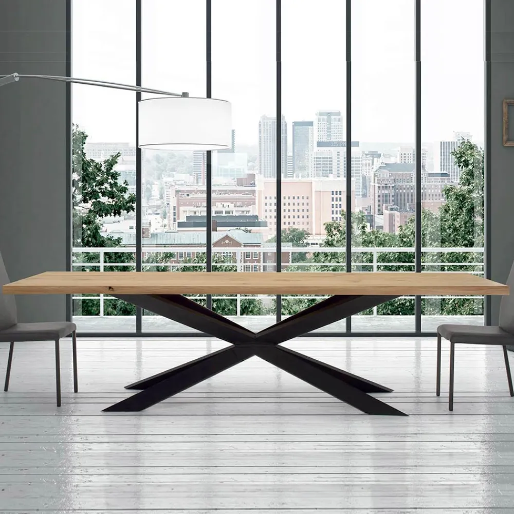 Viadurini Living Ausziehbare Esstische-Ausziehbarer Tisch für bis zu 14 Sitzplätze aus furniertem Holz, hergestellt in Italien – Grotta