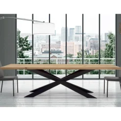 Viadurini Living Ausziehbare Esstische-Ausziehbarer Tisch für bis zu 14 Sitzplätze aus furniertem Holz, hergestellt in Italien – Grotta