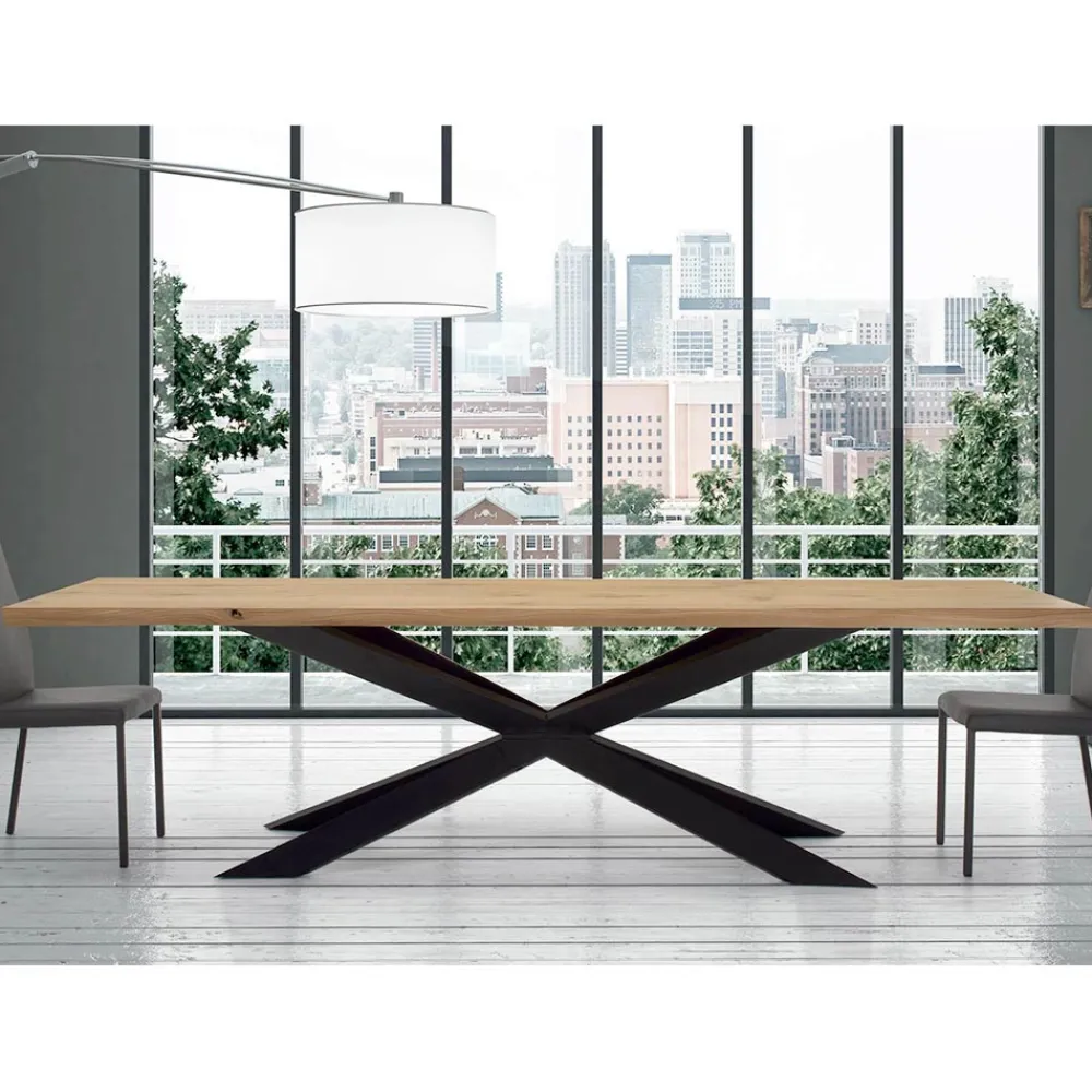 Viadurini Living Ausziehbare Esstische-Ausziehbarer Tisch für bis zu 14 Sitzplätze aus furniertem Holz, hergestellt in Italien – Grotta