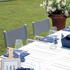 Viadurini in the Garden Gartentische Aus Aluminium|Ausziehbare Gartentische-Ausziehbarer Tisch für den Außenbereich mit Aluminium-Lattenrostplatte - Supernova