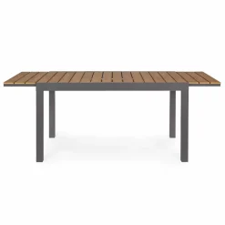 Viadurini in the Garden Gartentische Aus Aluminium|Ausziehbare Gartentische-Ausziehbarer Tisch im Freien Bis zu 200 cm mit Platte aus Teakholz - Bobel-Finish