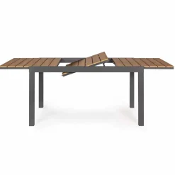 Viadurini in the Garden Gartentische Aus Aluminium|Ausziehbare Gartentische-Ausziehbarer Tisch im Freien Bis zu 200 cm mit Platte aus Teakholz - Bobel-Finish
