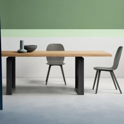 Viadurini Living Esstische Nach Mass|Ausziehbare Esstische-Ausziehbarer Tisch mit entrindeter Platte und Kante, hergestellt in Italien – Aravis