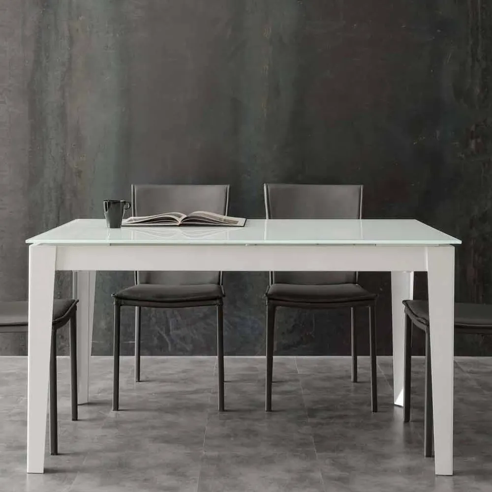 Viadurini Living Ausziehbare Esstische-Ausziehbarer Tisch mit Glasplatte in modernem Design Baltimora