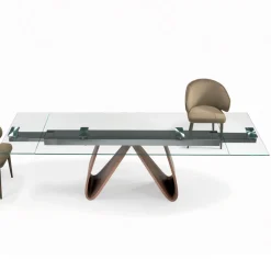 Viadurini Living Ausziehbare Esstische-Ausziehbarer Tisch mit Glasplatte, hergestellt in Italien – Equatore